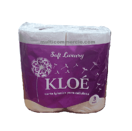 10 Confezioni Carta igienica 4 Rotoli Kloe' 3 veli (40 Rotoli)